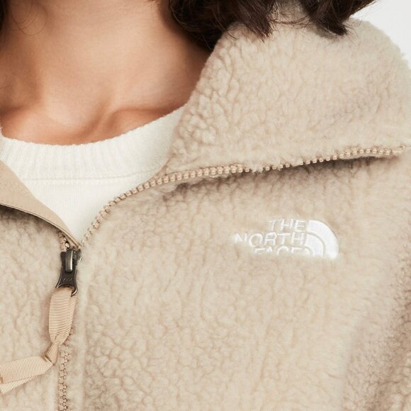 NWT NORTH FACE Platte Sherpa Fleece Zip Front Pullover XS in Natural "Flax" - Picture 3 of 11